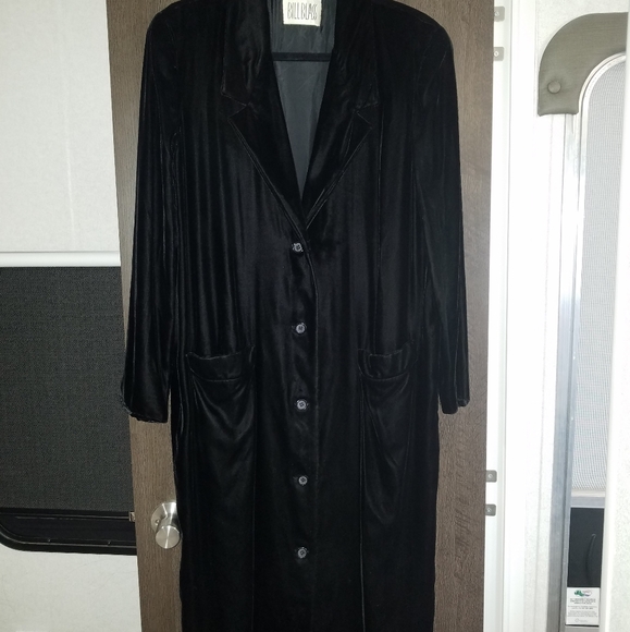 Vtg Bill Blass velvet trench coat - Picture 1 of 8
